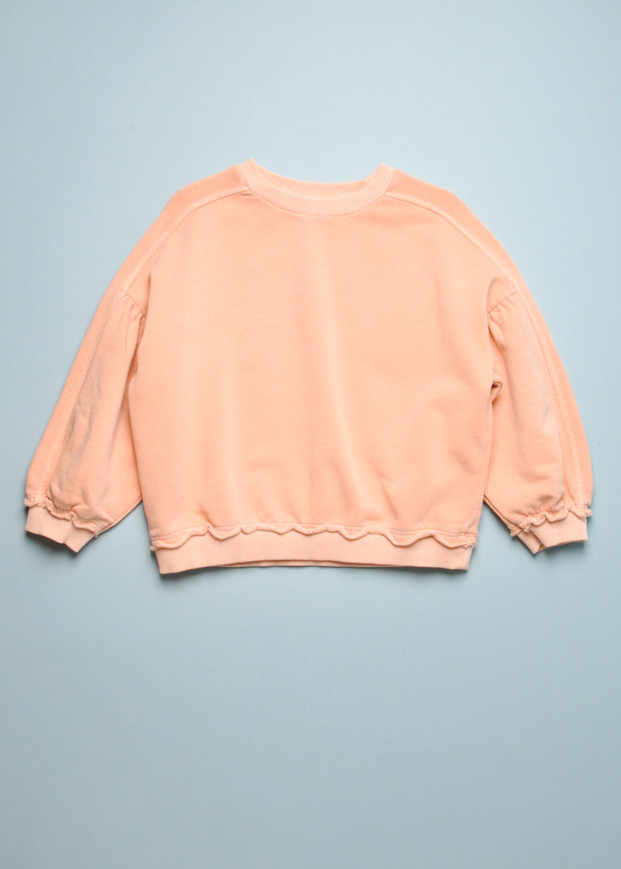 PUFF SLEEVE FADED SWEATSHIRT