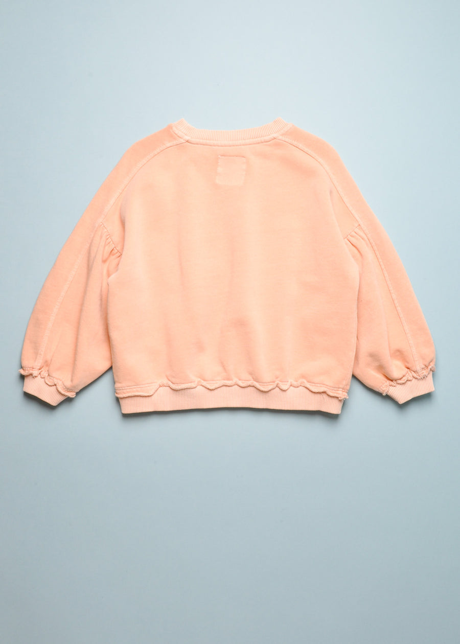 PUFF SLEEVE FADED SWEATSHIRT