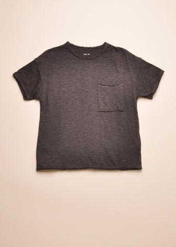 RAW TRIM POCKET TEE - CHARCOAL