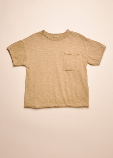 RAW TRIM POCKET TEE - TEA TREE