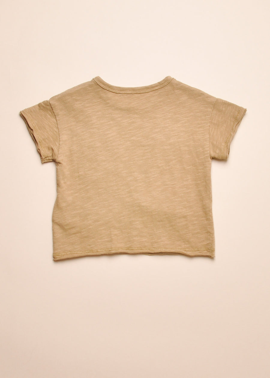 RAW EDGE POCKET TEE - TEA TREE