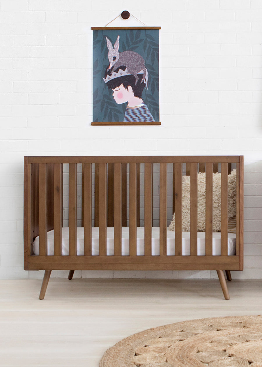 UBABUB nifty timber 3 in 1 crib Walnut eggy