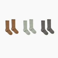 SOLID RIBBED SOCKS - 3 PACK