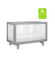 HUDSON 3-IN-1 CONVERTIBLE CRIB WITH TODDLER BED CONVERSION KIT - GREY/WHITE