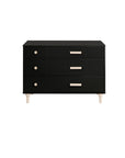LOLLY 6 DRAWER ASSEMBLED DOUBLE DRESSER - BLACK/WASHED NATURAL