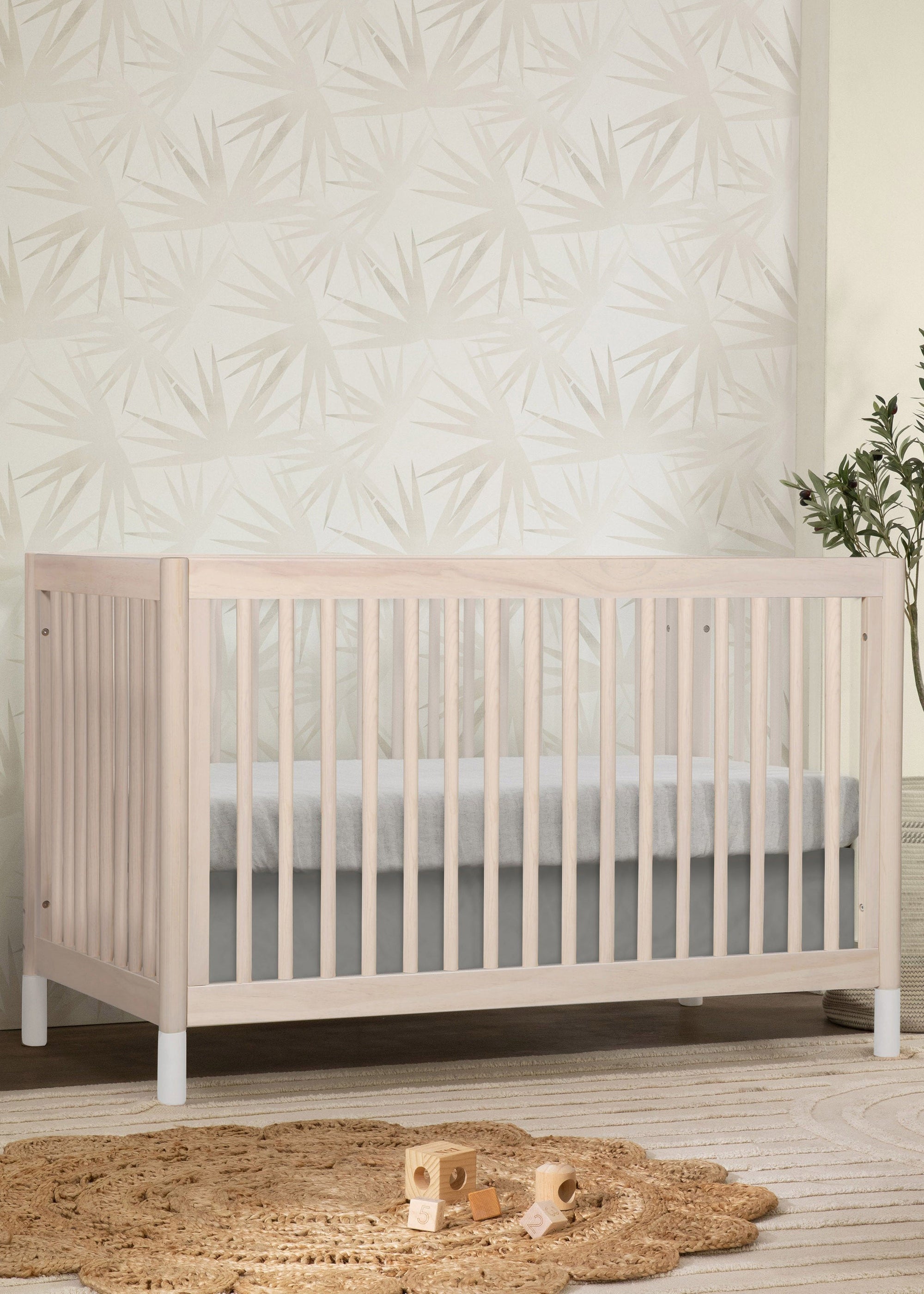 GELATO 4-IN-1 CONVERTIBLE CRIB WITH TODDLER BED CONVERSION KIT - WASHED NATURAL