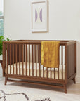 PEGGY 3 IN 1 CONVERTIBLE CRIB WITH TODDLER BED CONVERTIBLE KIT - NATURAL WALNUT