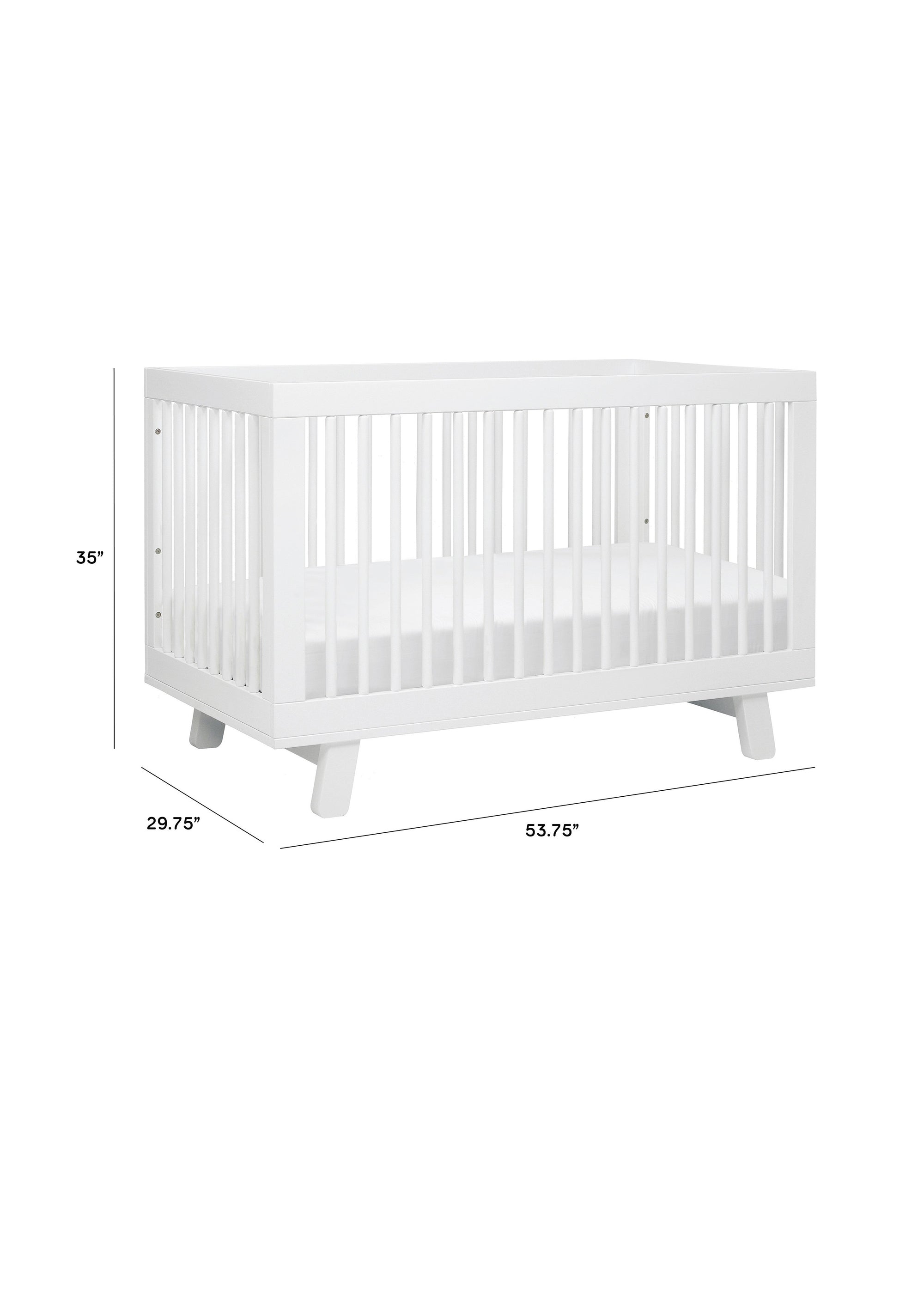 HUDSON 3-IN-1 CONVERTIBLE CRIB WITH TODDLER BED CONVERSION KIT - WHITE