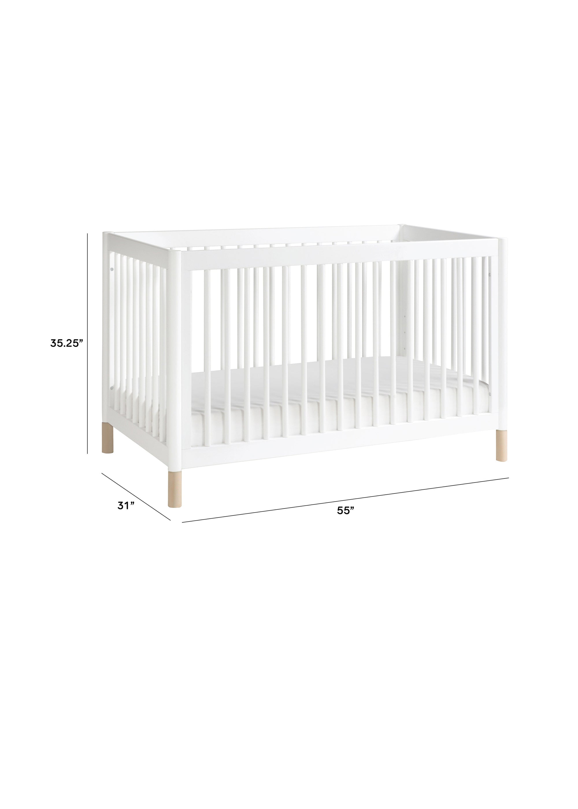 GELATO 4-IN-1 CONVERTIBLE CRIB WITH TODDLER BED CONVERSION KIT - WHITE