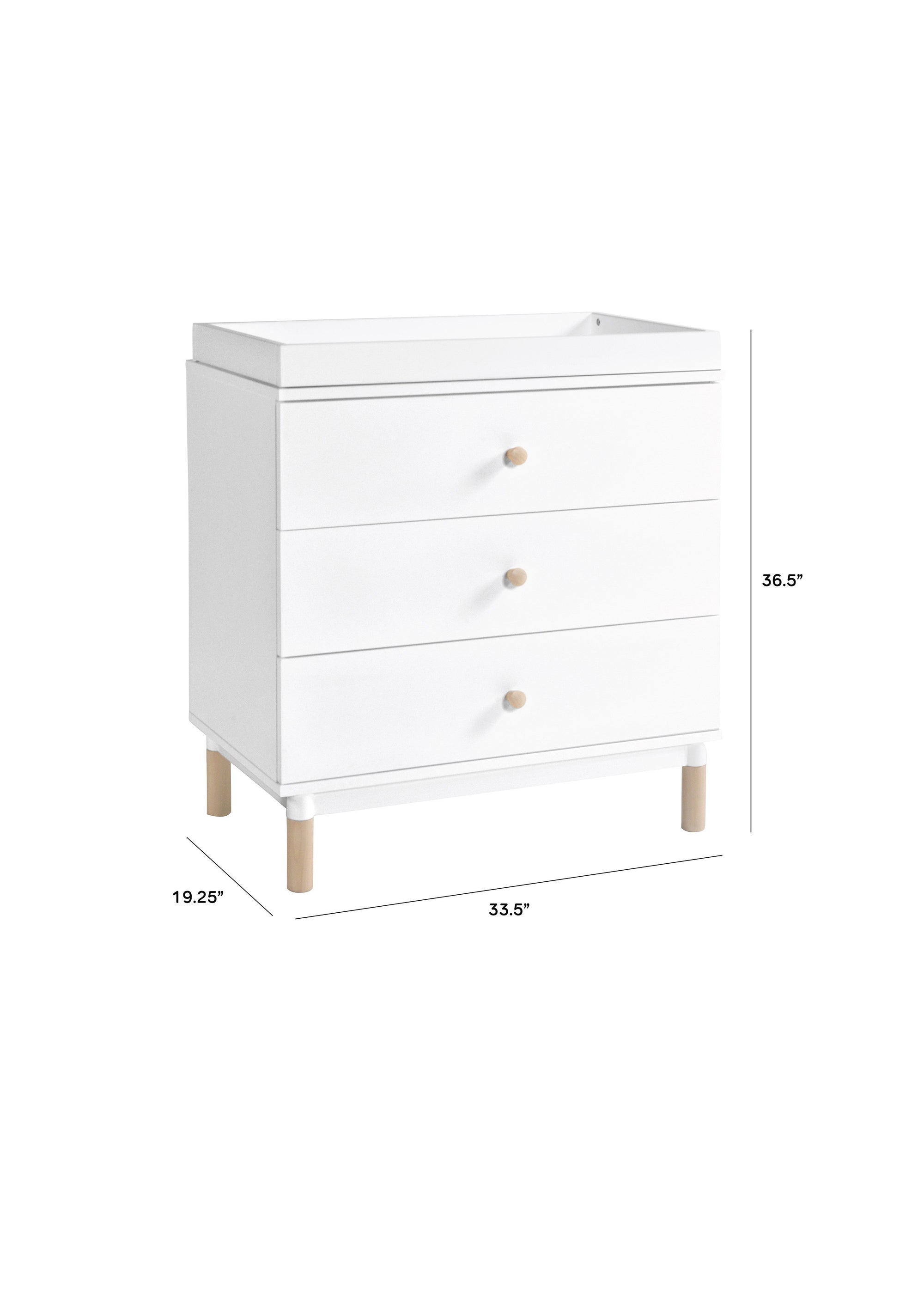 GELATO 3 DRAWER CHANGER DRESSER - WHITE