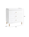 GELATO 3 DRAWER CHANGER DRESSER - WHITE