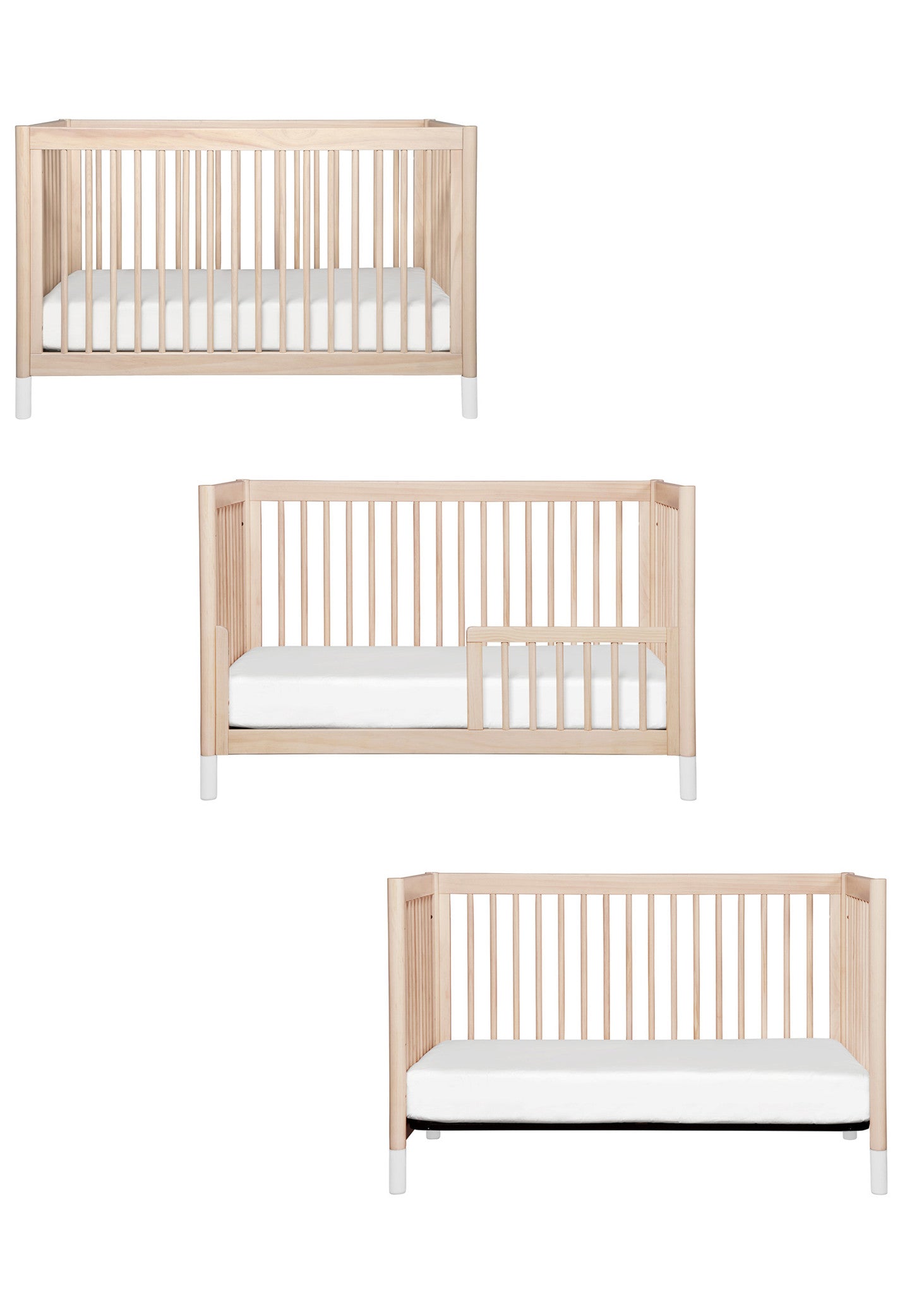 GELATO 4-IN-1 CONVERTIBLE CRIB WITH TODDLER BED CONVERSION KIT - WASHED NATURAL
