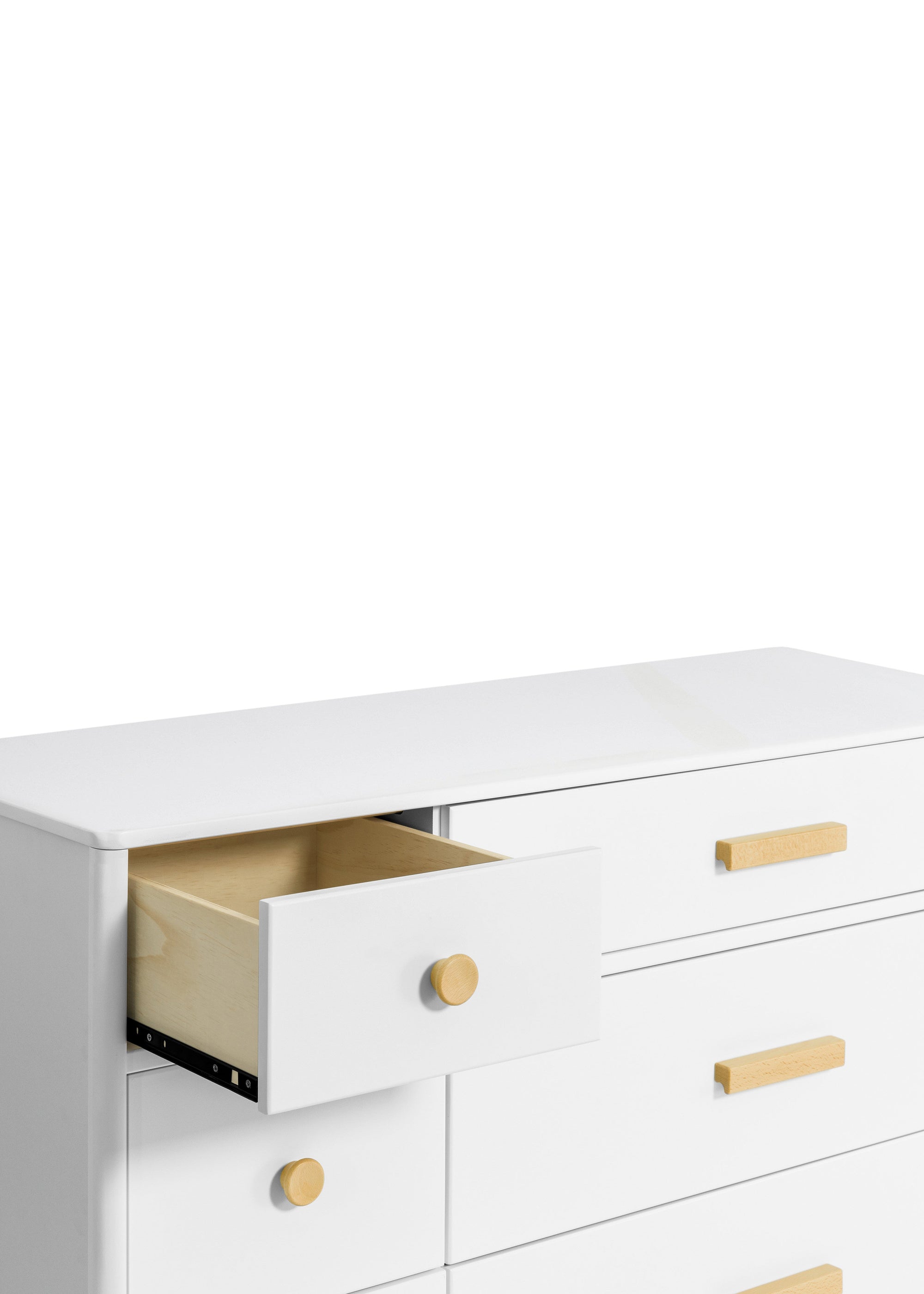 LOLLY 6 DRAWER ASSEMBLED DOUBLE DRESSER - WHITE/NATURAL