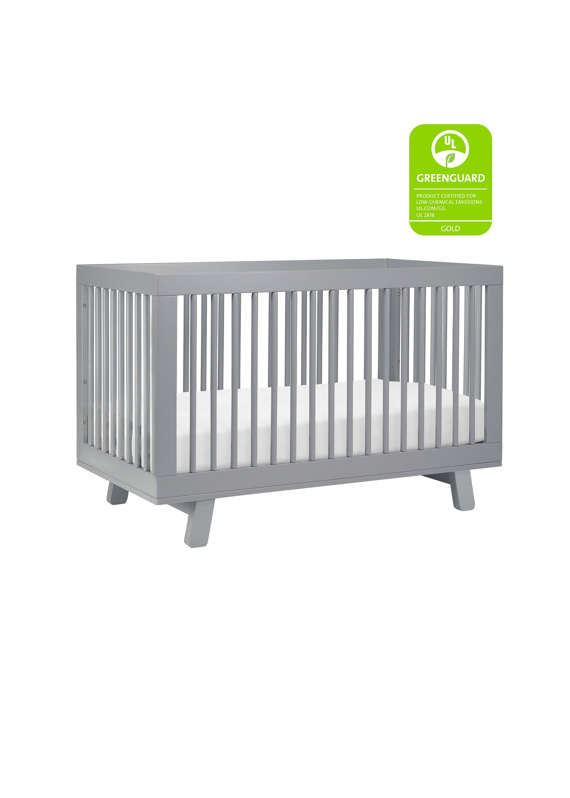 HUDSON 3-IN-1 CONVERTIBLE CRIB WITH TODDLER BED CONVERSION KIT - GREY