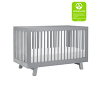 HUDSON 3-IN-1 CONVERTIBLE CRIB WITH TODDLER BED CONVERSION KIT - GREY