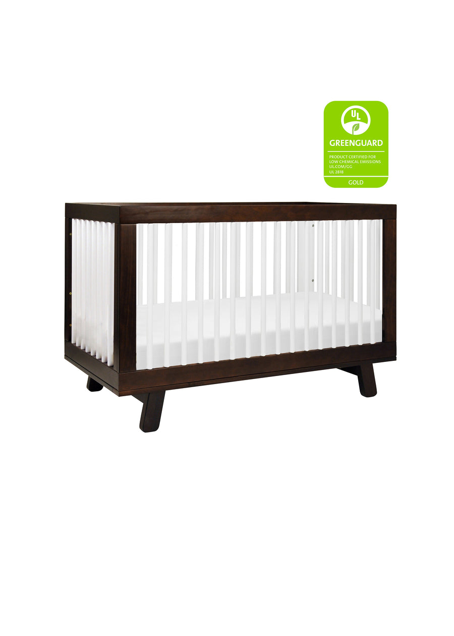 HUDSON 3-IN-1 CONVERTIBLE CRIB WITH TODDLER BED CONVERSION KIT - ESPRESSO/WHITE