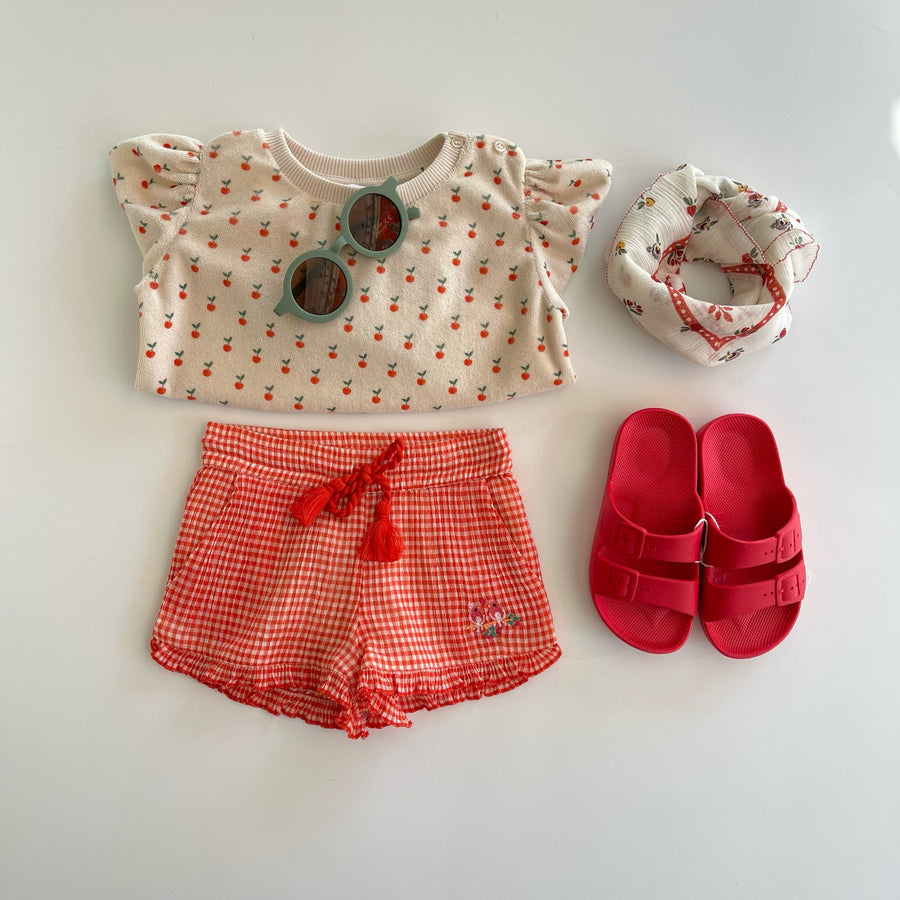 GAUZE GINGHAM SHORTS