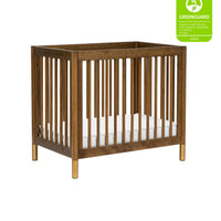 GELATO 4-IN-1 CONVERTIBLE MINI CRIB - NATURAL WALNUT AND GOLD FEET