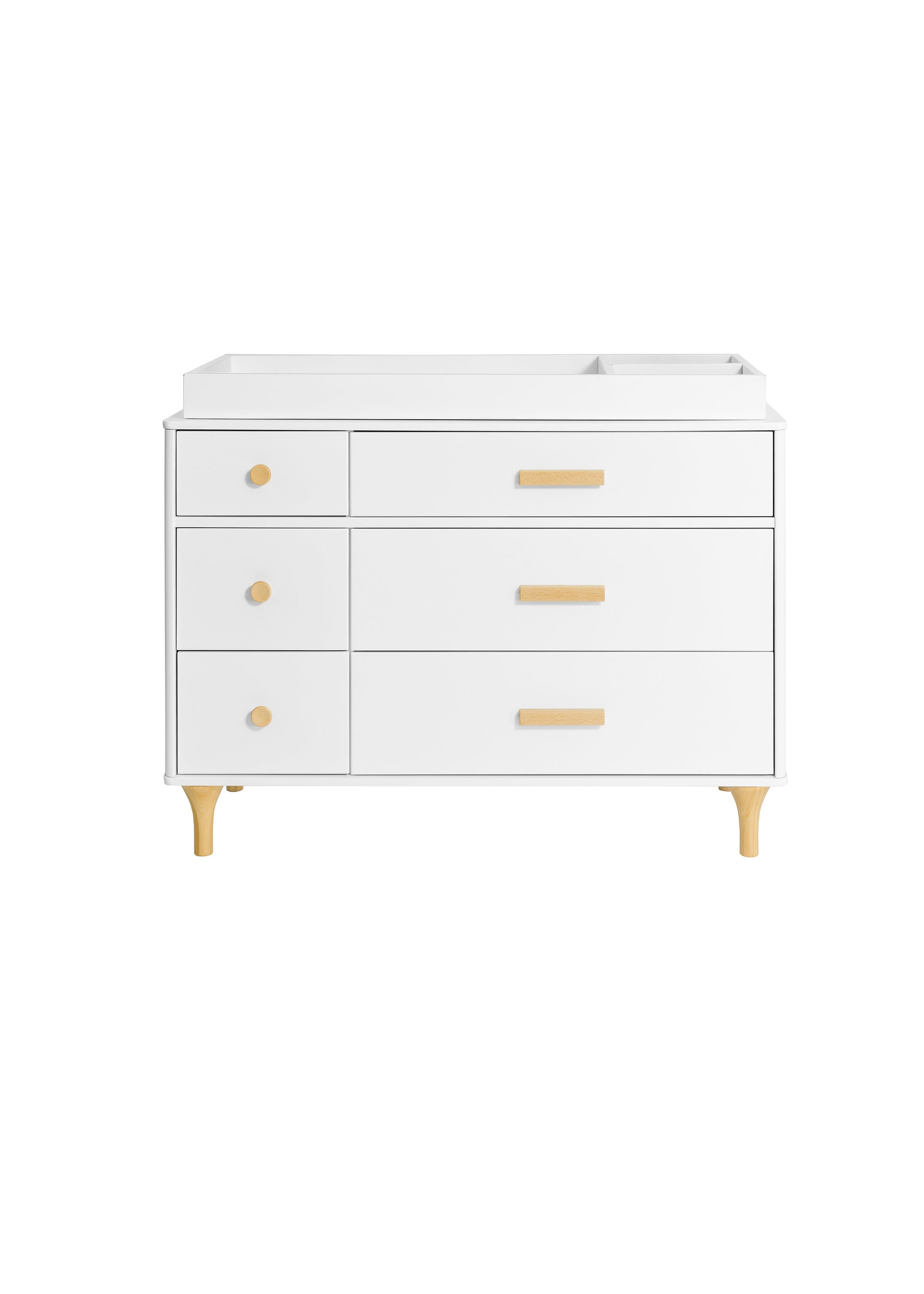LOLLY 6 DRAWER ASSEMBLED DOUBLE DRESSER - WHITE/NATURAL