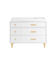 LOLLY 6 DRAWER ASSEMBLED DOUBLE DRESSER - WHITE/NATURAL