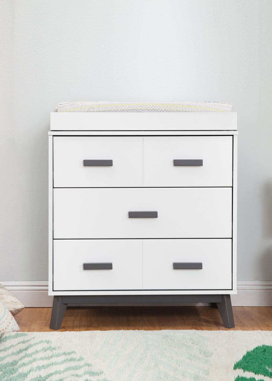 SCOOT 3-DRAWER CHANGER DRESSER WITH REMOVABLE CHANGING TRAY - COLOR OPTIONS