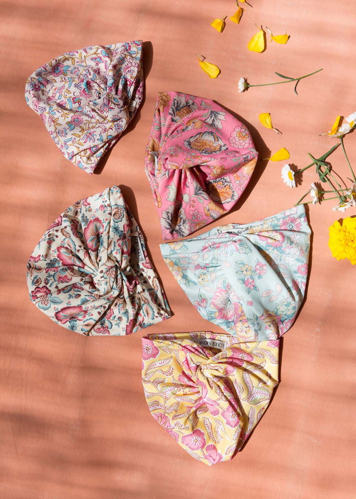 ABINA BATHING TURBAN - MINT FLORAL