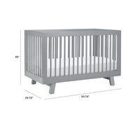 HUDSON 3-IN-1 CONVERTIBLE CRIB WITH TODDLER BED CONVERSION KIT - GREY