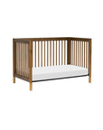 GELATO 4-IN-1 CONVERTIBLE CRIB WITH TODDLER BED CONVERSION KIT - NATURAL WALNUT AND GOLD FEET