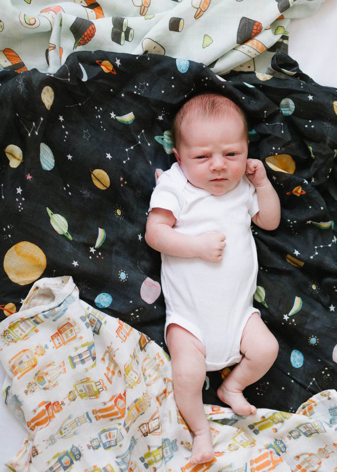 LUXE MUSLIN SWADDLE - PLANETS