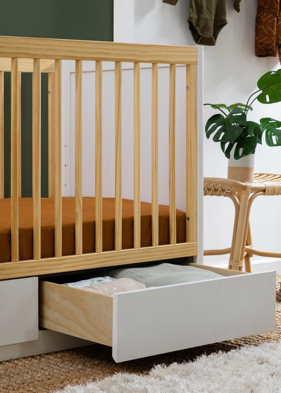BENTO 3-IN-1 CONVERTIBLE STORAGE CRIB WITH TODDLER BED CONVERSION KIT - COLOR OPTIONS