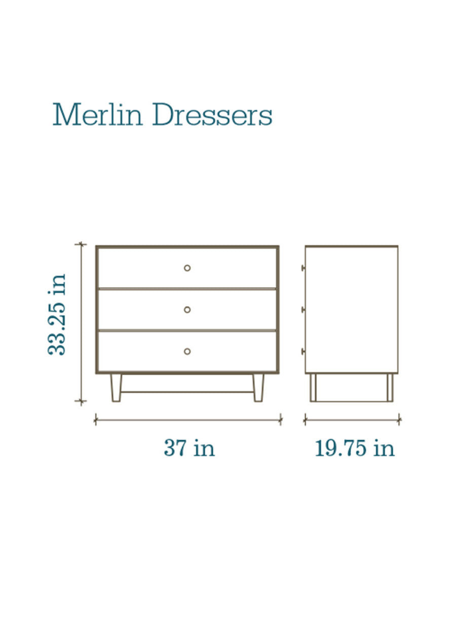 3 DRAWER DRESSER - RHEA - WHITE/BIRCH