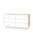 6 DRAWER DRESSER - CLASSIC - WHITE/BIRCH