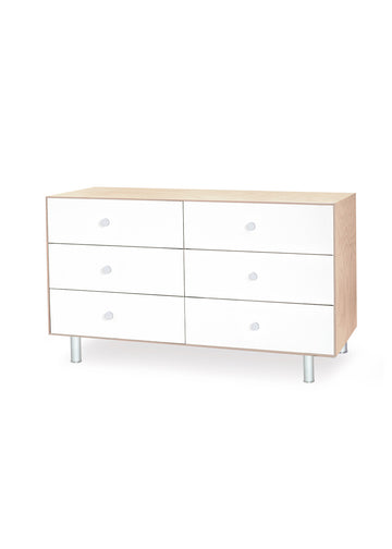 6 DRAWER DRESSER - CLASSIC - WHITE/BIRCH