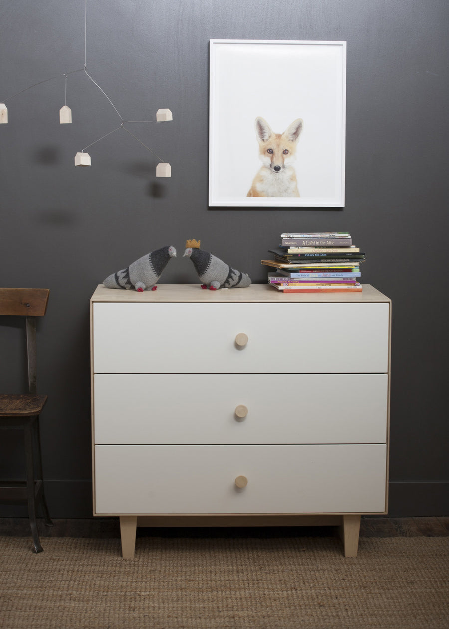 3 DRAWER DRESSER - RHEA - WHITE/BIRCH