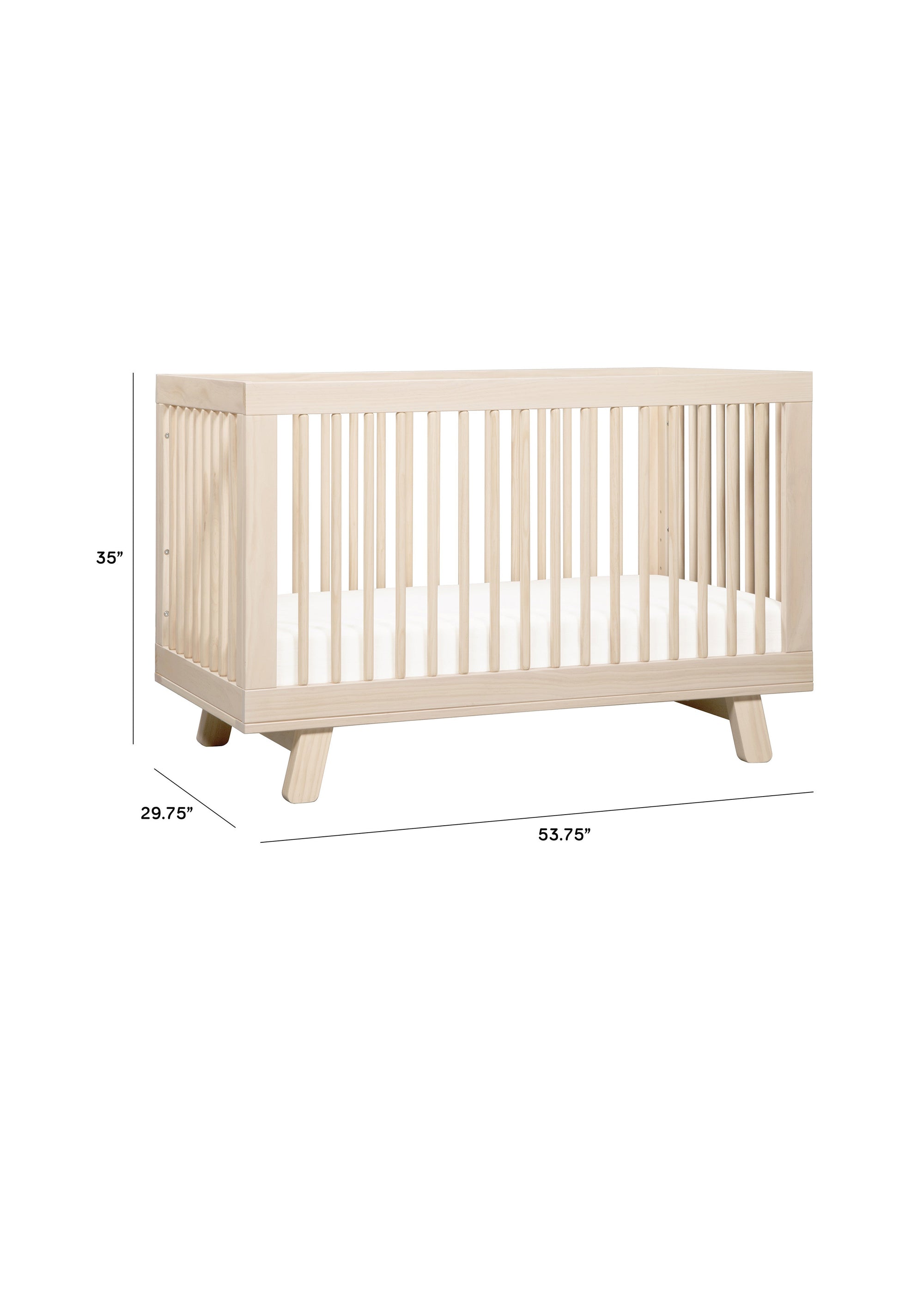 HUDSON 3-IN-1 CONVERTIBLE CRIB WITH TODDLER BED CONVERSION KIT - WASHED NATURAL