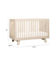HUDSON 3-IN-1 CONVERTIBLE CRIB WITH TODDLER BED CONVERSION KIT - WASHED NATURAL