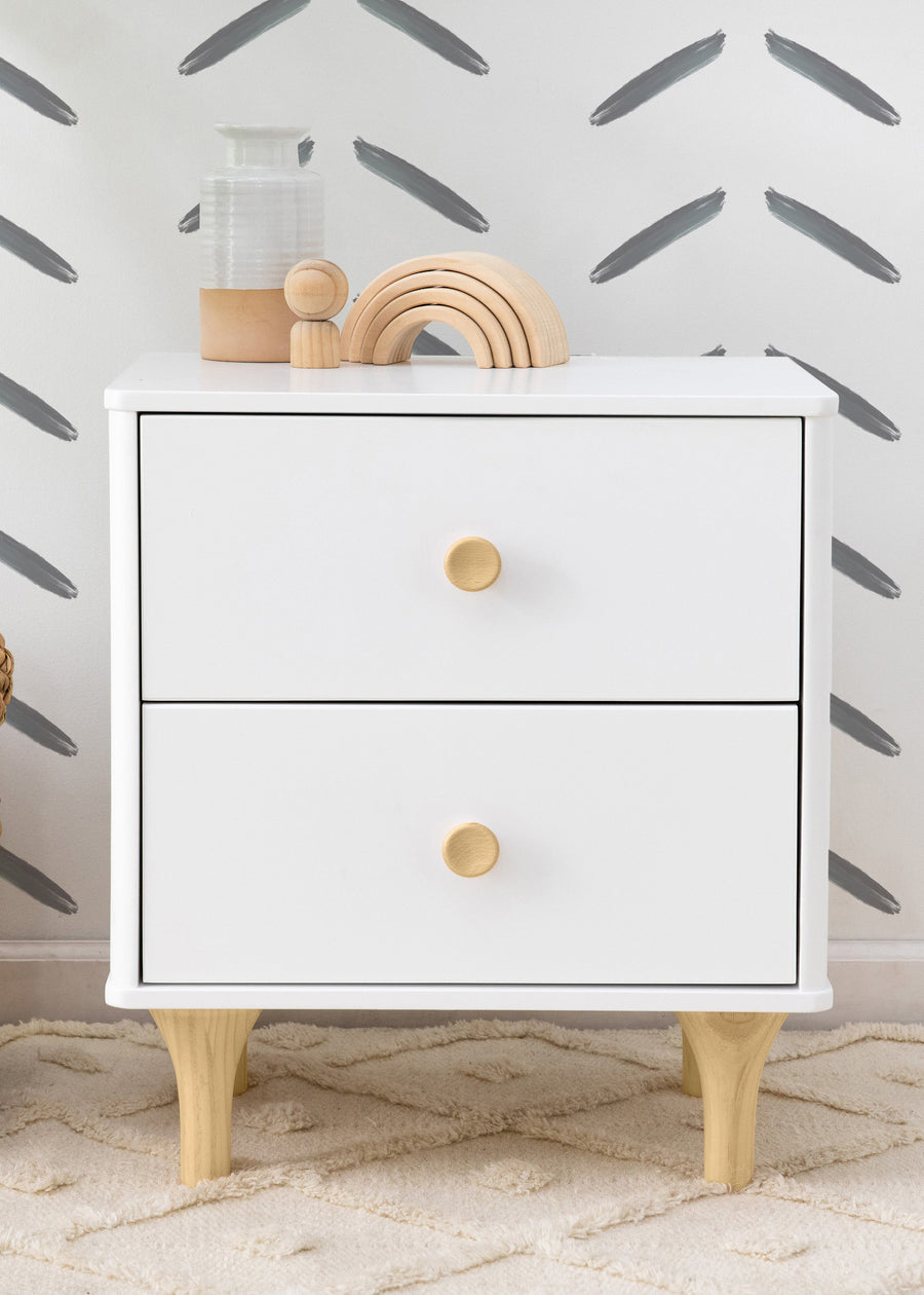 LOLLY NIGHTSTAND WITH USB PORT - WHITE/WASHED NATURAL