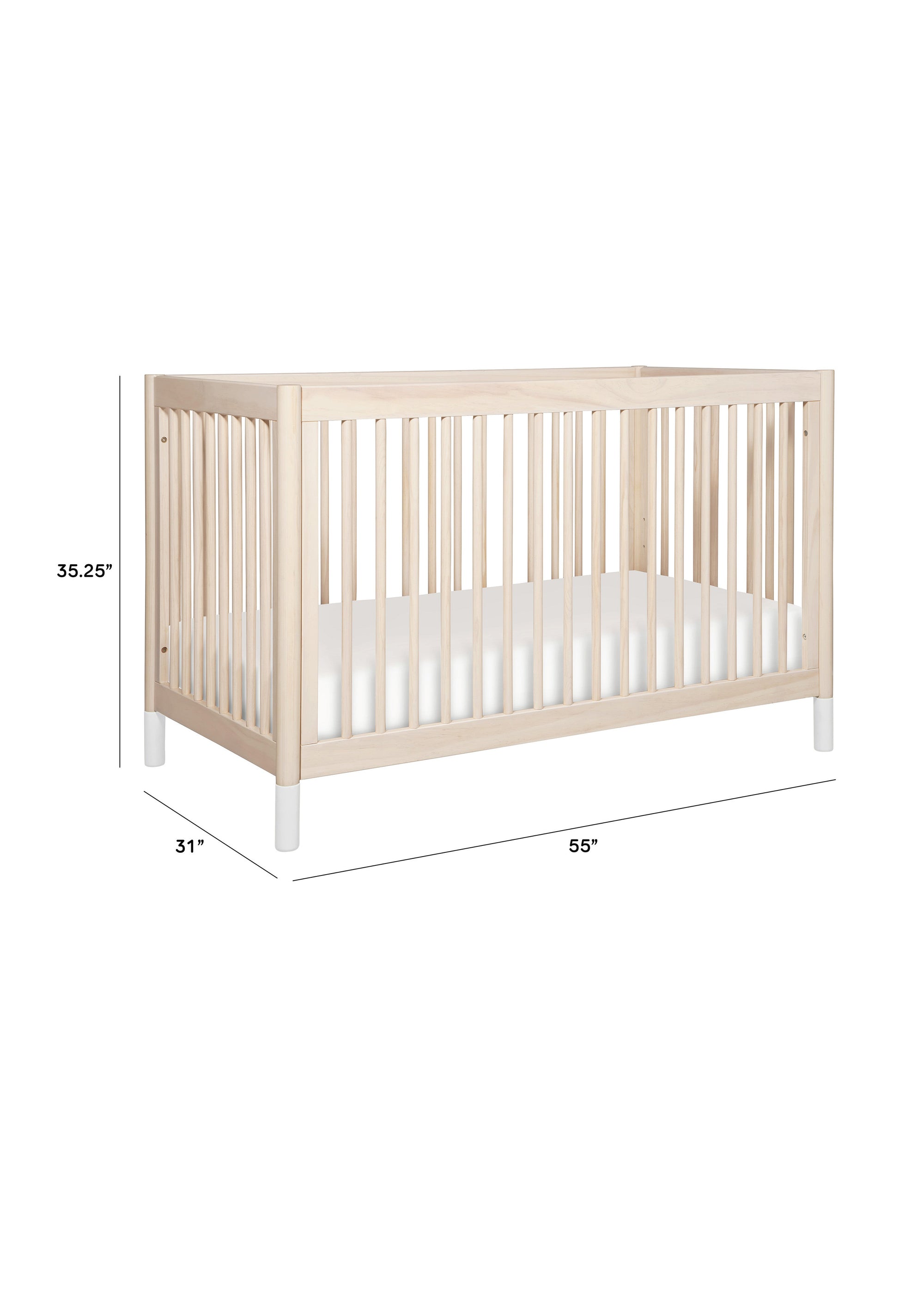 GELATO 4-IN-1 CONVERTIBLE CRIB WITH TODDLER BED CONVERSION KIT - WASHED NATURAL