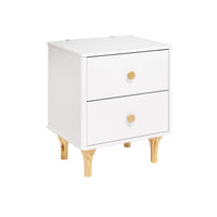 LOLLY NIGHTSTAND WITH USB PORT - WHITE/WASHED NATURAL