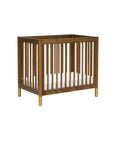 GELATO 4-IN-1 CONVERTIBLE MINI CRIB - NATURAL WALNUT AND GOLD FEET