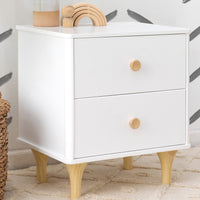 LOLLY NIGHTSTAND WITH USB PORT - WHITE/WASHED NATURAL