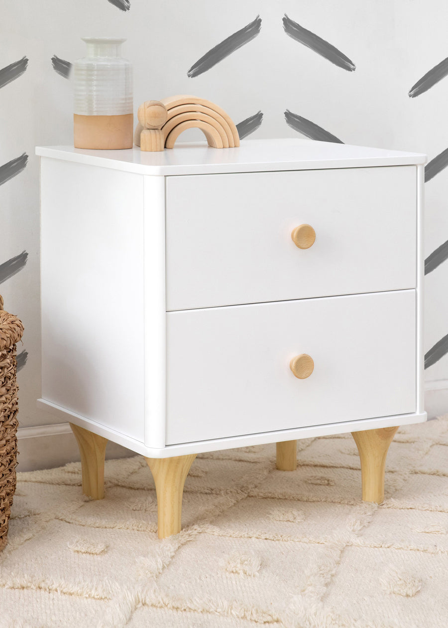 LOLLY NIGHTSTAND WITH USB PORT - WHITE/WASHED NATURAL