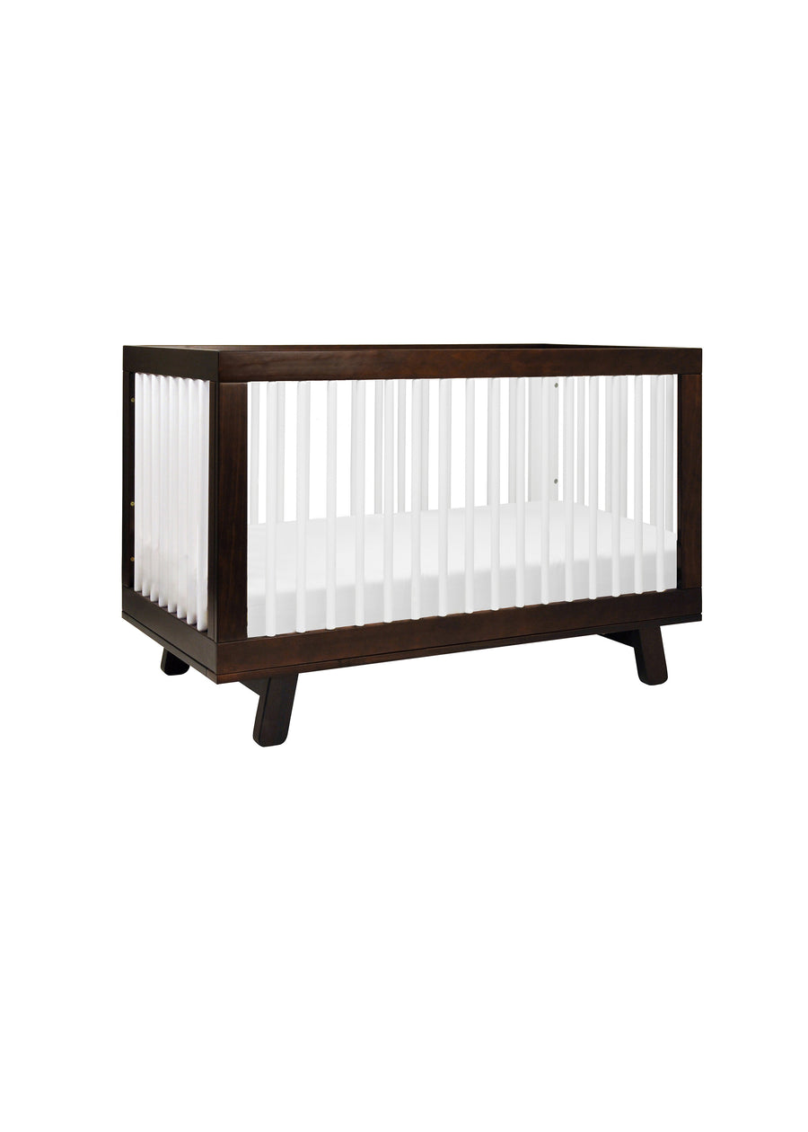 HUDSON 3-IN-1 CONVERTIBLE CRIB WITH TODDLER BED CONVERSION KIT - ESPRESSO/WHITE