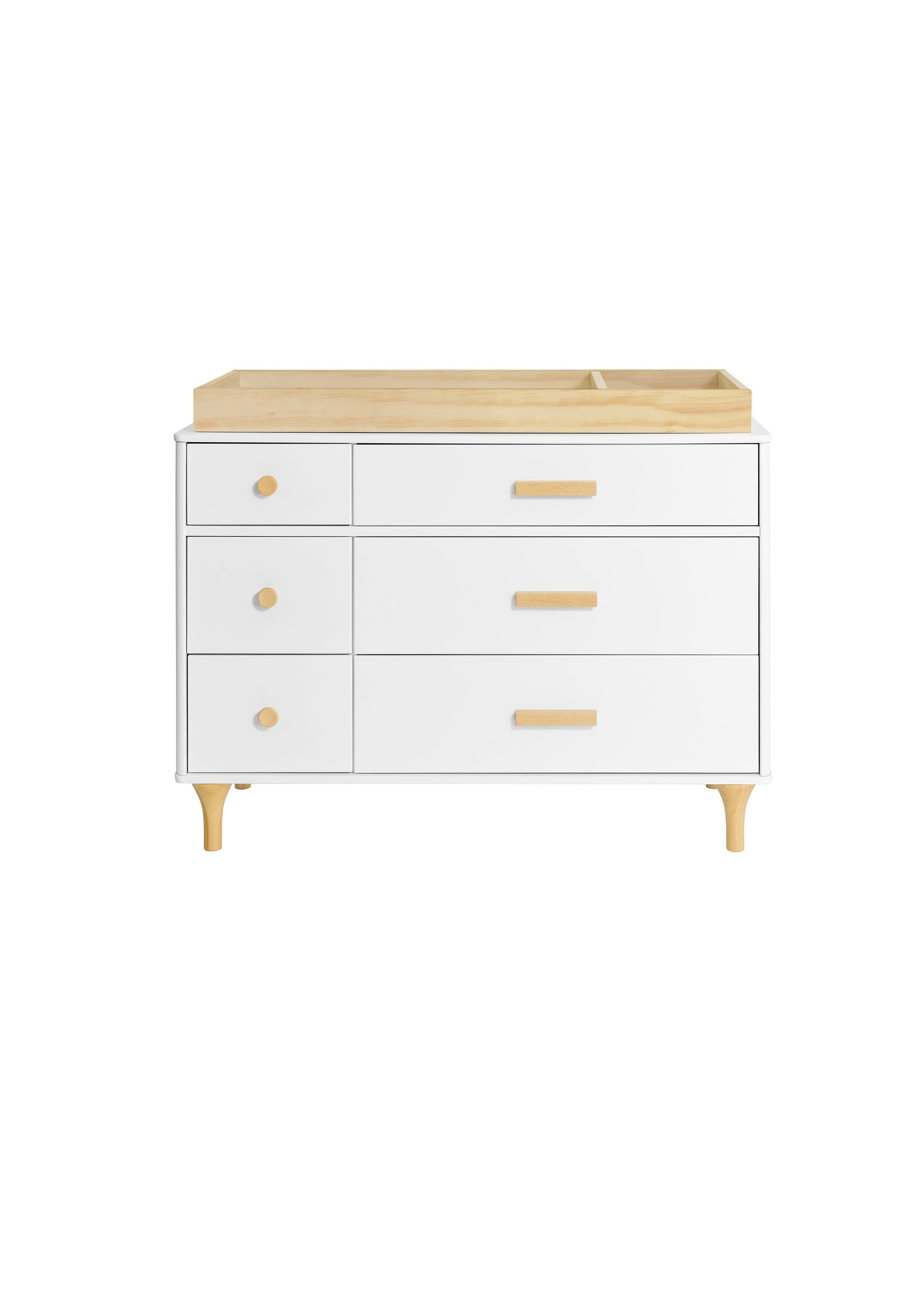 LOLLY 6 DRAWER ASSEMBLED DOUBLE DRESSER - WHITE/NATURAL