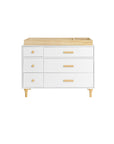 LOLLY 6 DRAWER ASSEMBLED DOUBLE DRESSER - WHITE/NATURAL