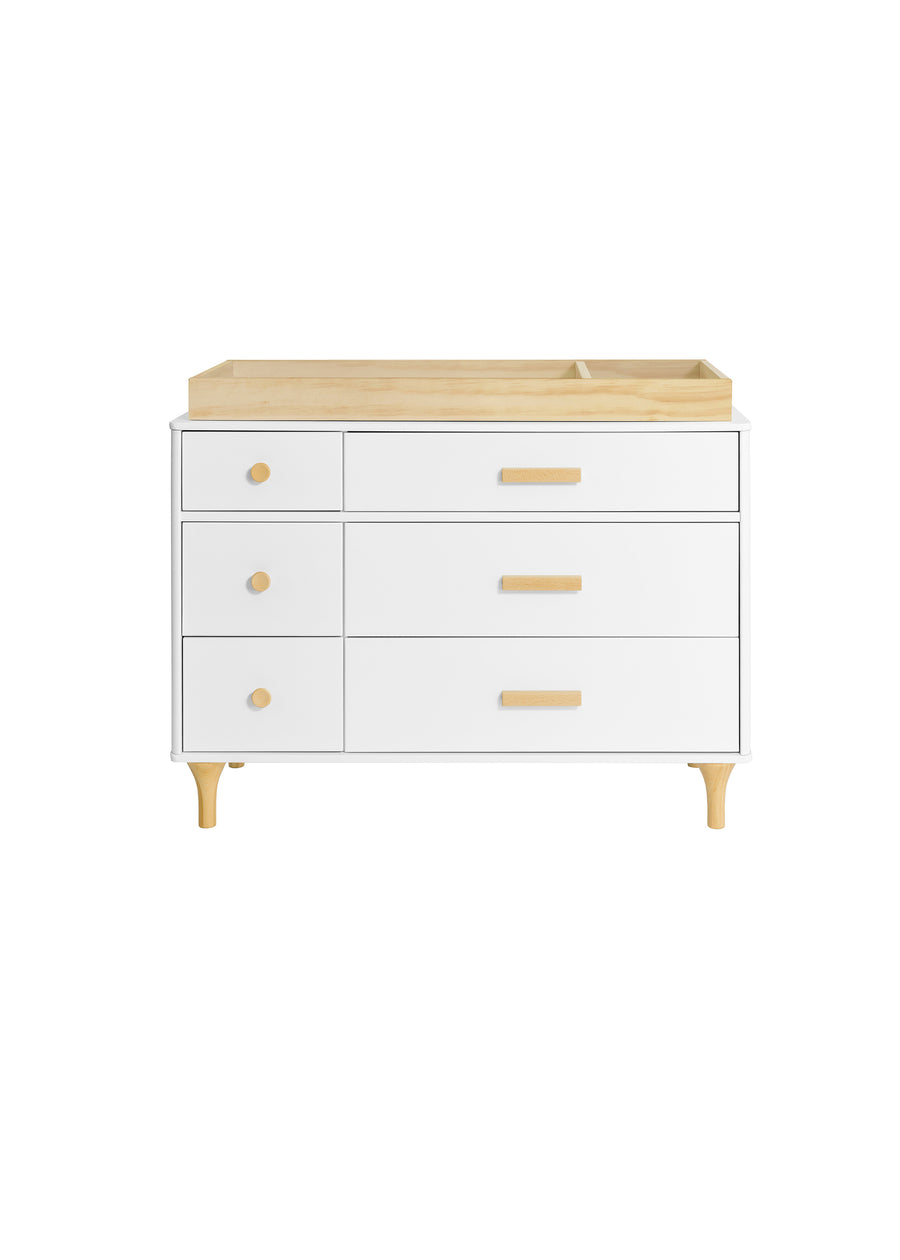 LOLLY 6 DRAWER ASSEMBLED DOUBLE DRESSER - WHITE/NATURAL
