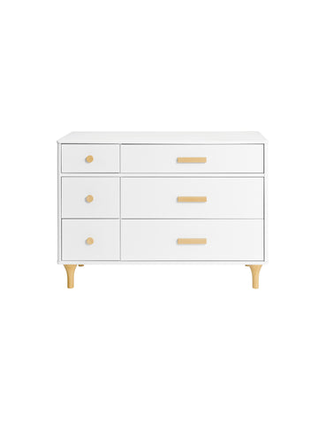LOLLY 6 DRAWER ASSEMBLED DOUBLE DRESSER - BLACK/WASHED NATURALLOLLY 6 DRAWER ASSEMBLED DOUBLE DRESSER - WHITE/NATURAL