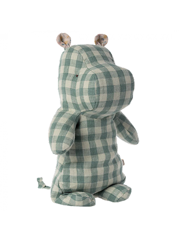 SAFARI FRIENDS - HIPPO - MEDIUM - GREEN CHECK