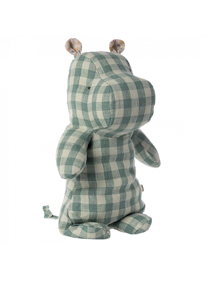 SAFARI FRIENDS - HIPPO - MEDIUM - GREEN CHECK