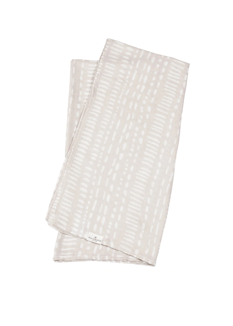 LUXE MUSLIN SWADDLE - GREY MUDCLOTH